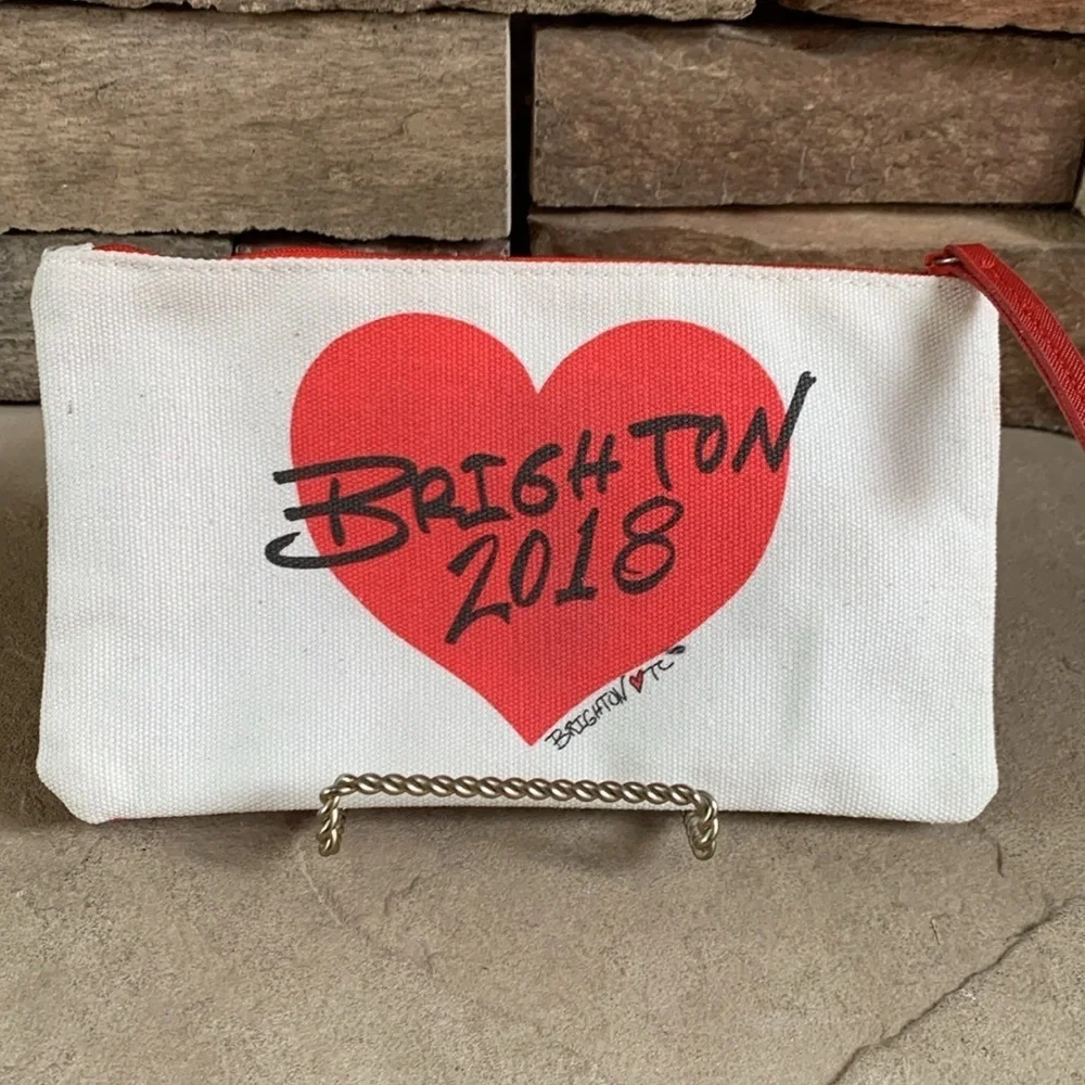 Brighton “fashionistas” canvas cosmetic pouch